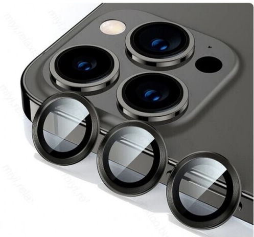 Glass Camera Protection Metal Frame Black for the iPhone 14 Pro, 14 Pro Max 47681