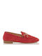 Leather Women's Moccasins in Gold Color