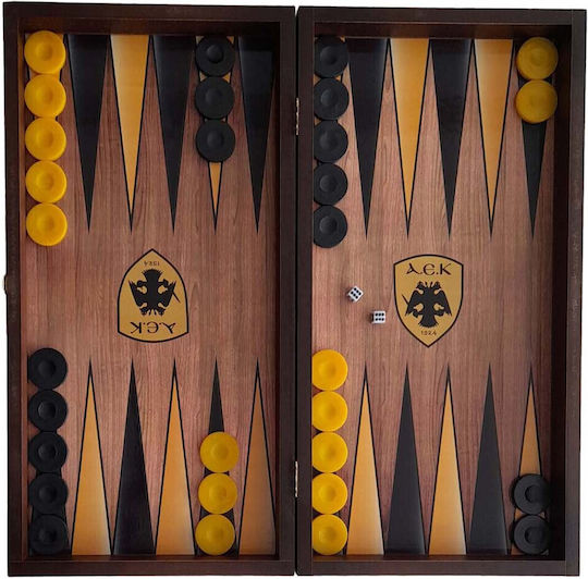 Wooden Checkers & Dice Set for Backgammon