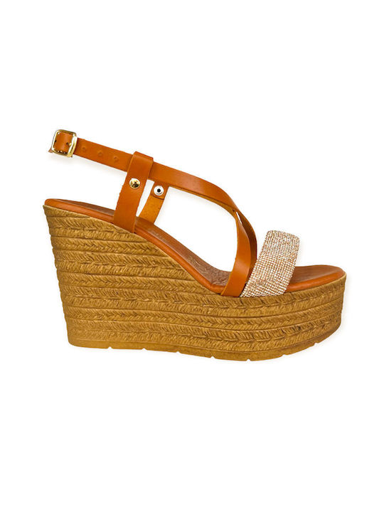 Gkavogiannis Sandals Platforme dama Tabac maro