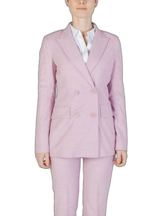 Sandro Ferrone Lang Damen Blazer Rosa