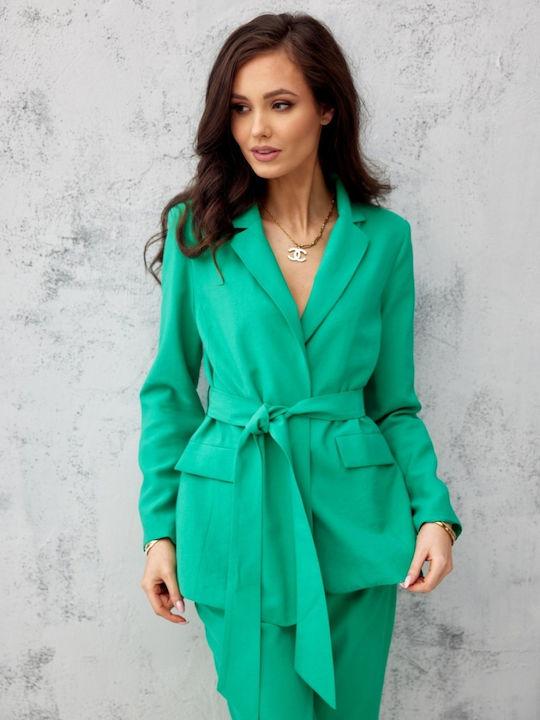 Roco Fashion Γυναικείο Σακάκι Πράσινο