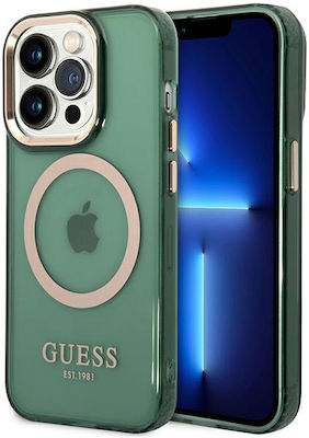 Guess Back Cover Plastic / Silicone Magnetic Khaki (iPhone 14 Pro)