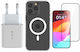 Devia Back Cover Plastic / Silicone Set with Glass White (iPhone 15 Pro)