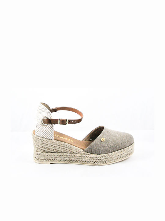 Ragazza Damenplattformen im Espadrilles-Stil Beige