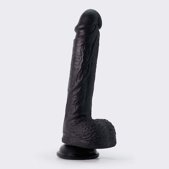 Crushious Glass Dildo with Balls and Suction Cup Black 21cm