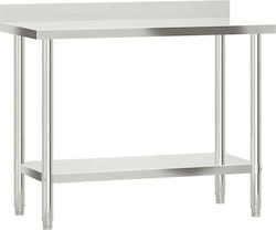 vidaXL Ανοξείδωτο Τραπέζι Μ110xΒ55xΥ93cm