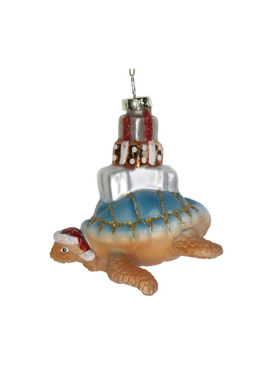 Hängendes Ornament Geschenk Glas Blau 9x9cm