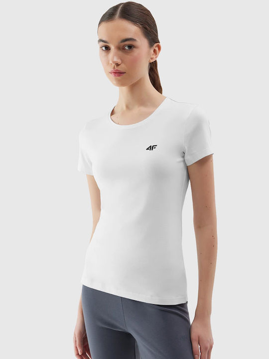 4F Damen Sportlich T-shirt Weiß