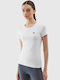 4F Damen Sportlich T-shirt Weiß