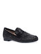 Leder Damen Loafers in Schwarz Farbe