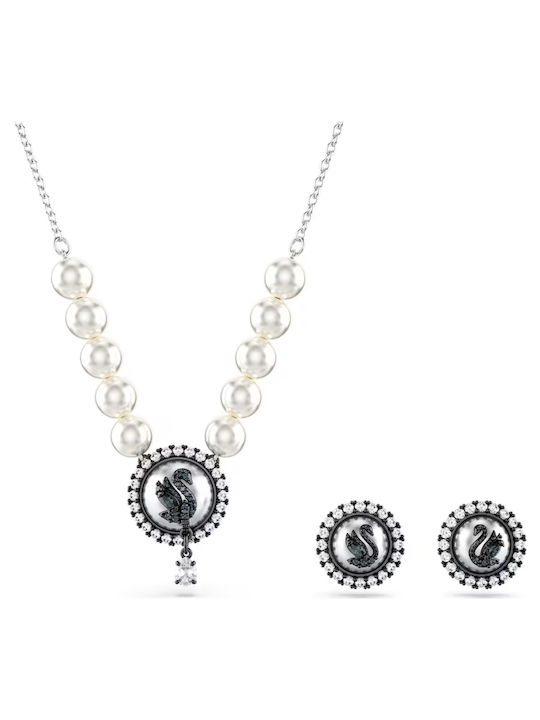 Swarovski Set Pendant with Stones and Pearls
