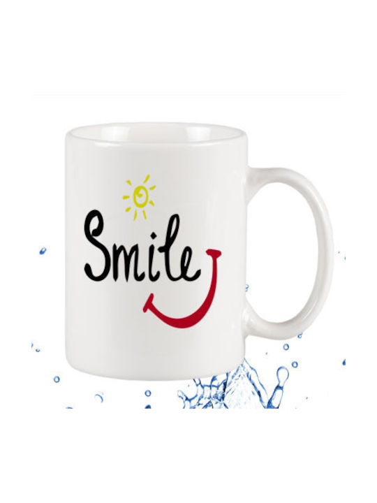 Smile Κούπα Κεραμική Λευκή 295ml