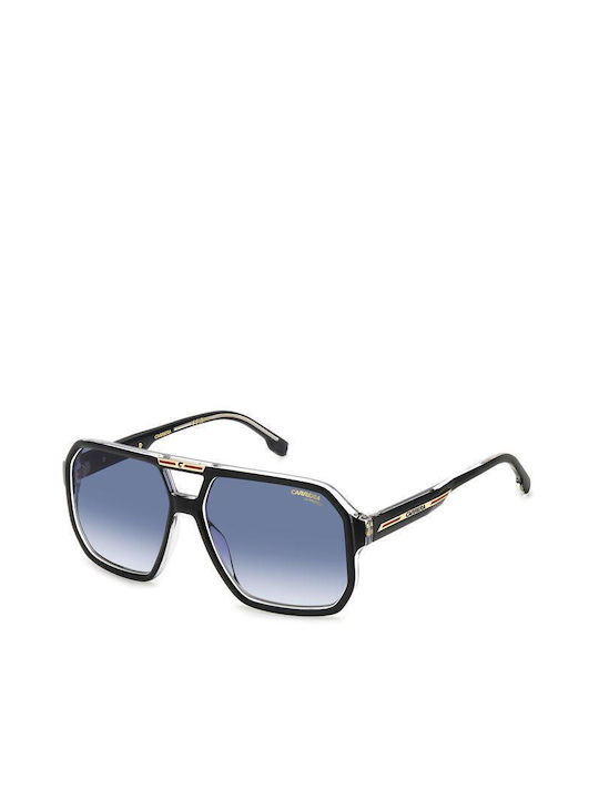 Carrera Men's Sunglasses with Black Plastic Frame and Blue Gradient Lens 01/S EI7/08