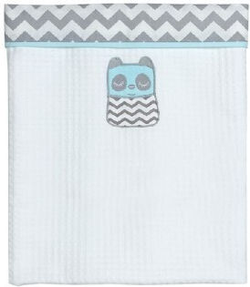 Baby Star Blanket Nursery Swaddling Blankets Tiny Friends Waffle Turquoise 75x100cm