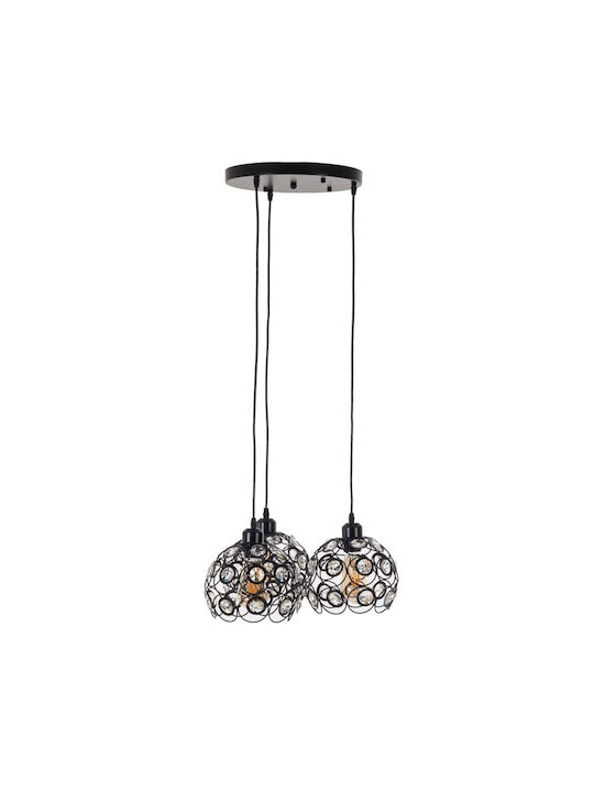 Artekko Κρεμαστό Φωτιστικό Μαύρο με Ντουί E27 40x40x80εκ.
