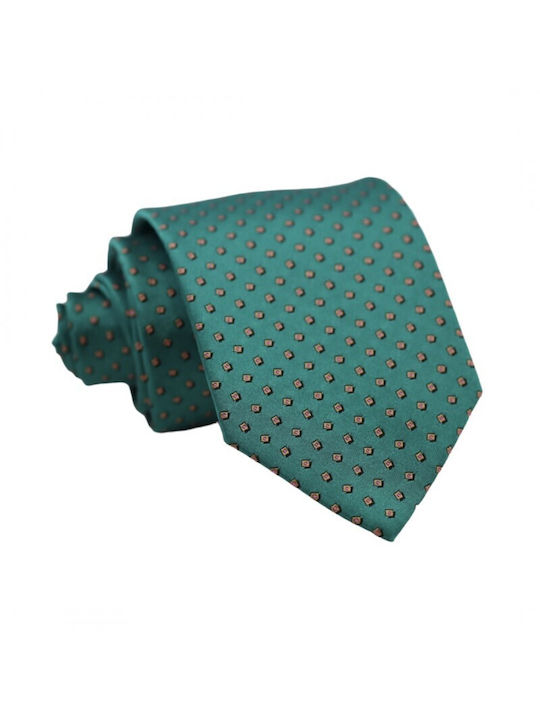 Erika Ανδρική Γραβάτα με Σχέδια σε Πράσινο Χρώμα