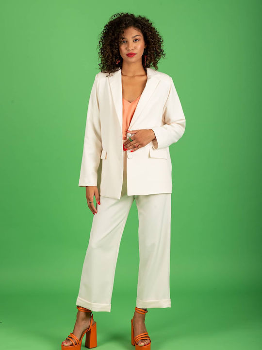 Chaton Damen Blazer Beige