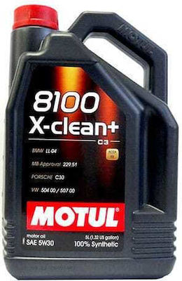 Motul 8100 X-clean Synthetic Car Lubricant 5W-30 C3 / API SM/CF 5lt