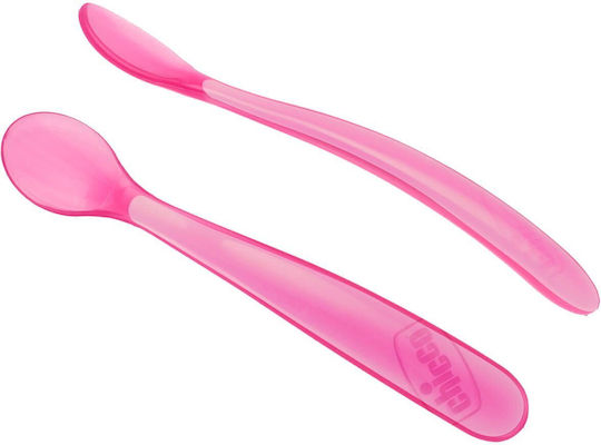 Chicco Baby Set mit Löffeln Duplo aus Silikon für 6+ Monate Soft Pink 2Stück
