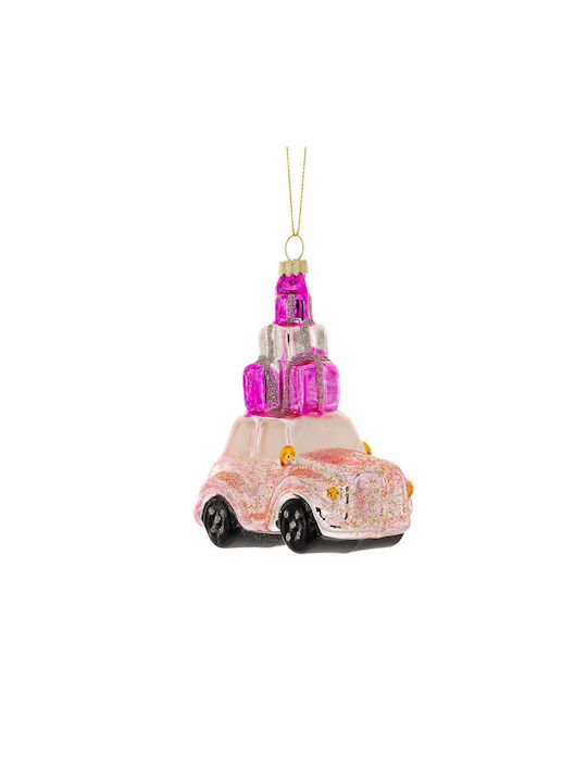 Ornament Mașină Sticlă Roz 5x9.5cm