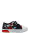 Παιδικά Sneakers Ανατομικά με Σκρατς & Φωτάκια Μαύρα