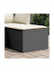 Garden Stool Cube Outdoor Rattan with Cushion Black 55x55x37cm
