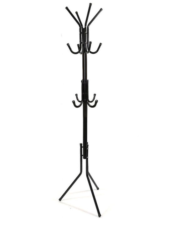 ArteLibre Metallic Coat Rack Black 50x50x172cm