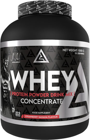 Lazar Angelov Nutrition La Whey Протеинов прах за напитка | Концентрат [1000 грама] Ягода и банан