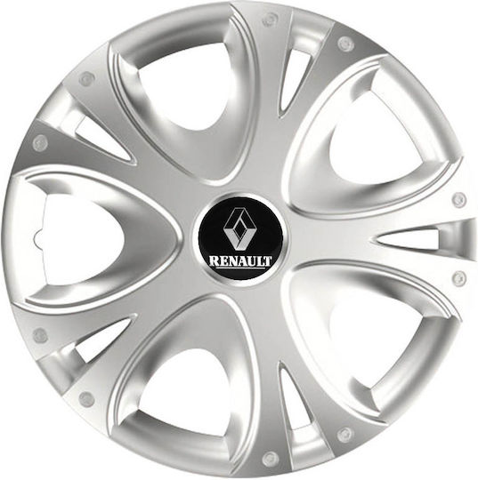Versaco Car Hubcap Set Dynamic with Renault Emblem 13" 4pcs Silver