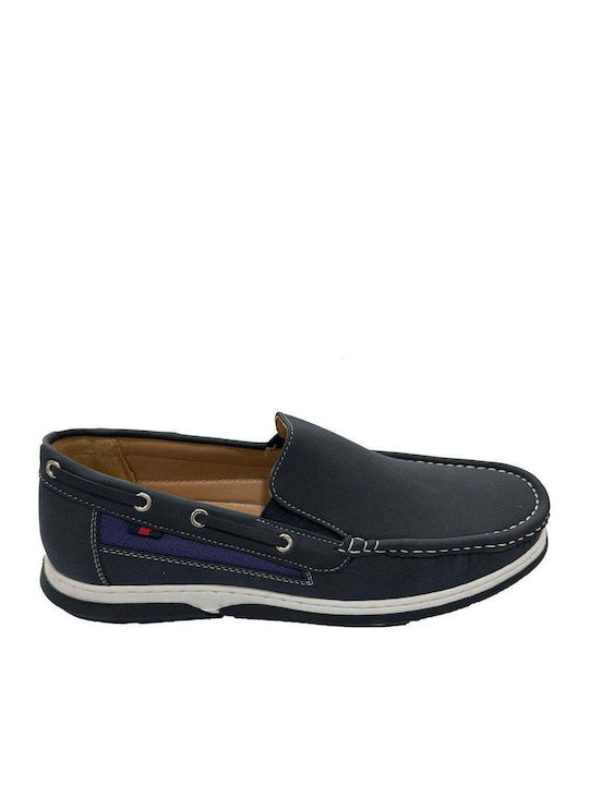 Ustyle Men's Leather Moccasins Blue