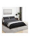 vidaXL Duvet Cover Set Cotton Single with Pillowcase 140x200 Black