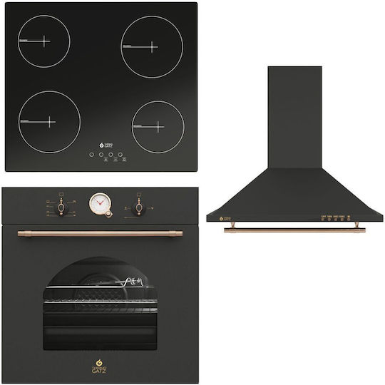 Thermogatz Εντοιχιζόμενο Σετ Οικιακών Συσκευών TGS 5511 BL RUSTIC + TTGS 6040 GL + TGS 950 BL RUSTIC
