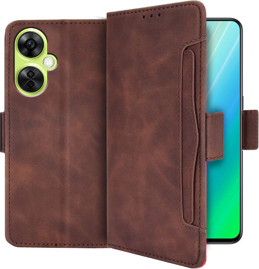 Книга Изкуствена кожа / Пластмаса / Силикон Кафяв (OnePlus Nord CE 3 Lite)