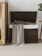 vidaXL Wicker Collapsible Laundry Basket with Lid 55.5x35x34cm Brown