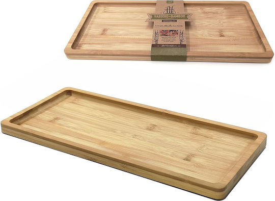 ArteLibre Bamboo Rectangular Serving Tray made of Bamboo in Brown Color 37x17x1.5cm 06511516 1pcs