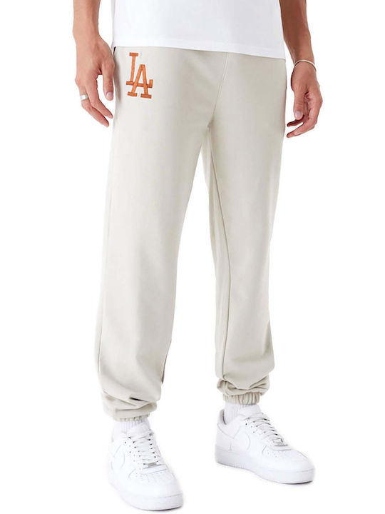 New Era Men's Sweatpants with Rubber Beige