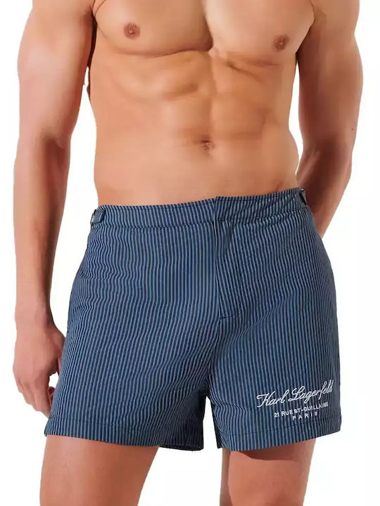Karl Lagerfeld Men's Swimwear Shorts Black Striped