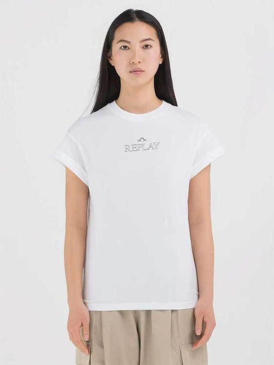 Replay Γυναικείο T-shirt Λευκό