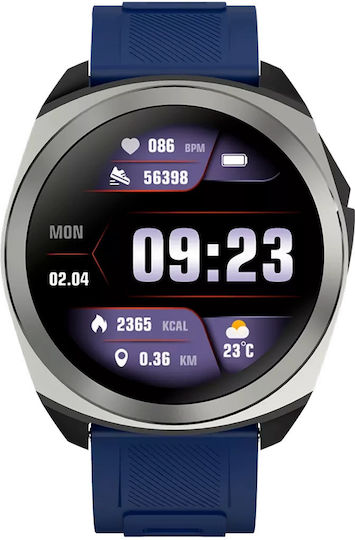 Canyon Maverick Rezistent la apă Smartwatch (Silver Blue)