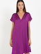 Sommer Mini Abend Damenkleid Satin Lila