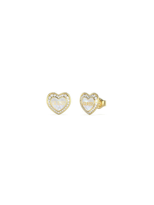 Guess Stainless Steel Earrings Amami Jube04028jwgwht