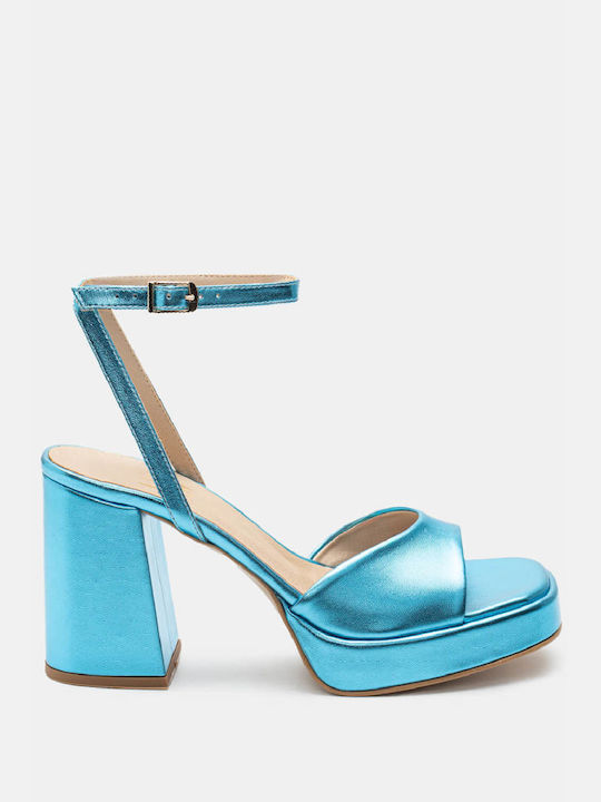 Luigi Platform Women's Sandals Light Blue