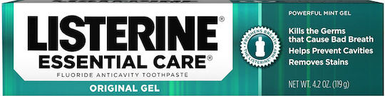 Toothpaste, Listerine, Essential Care, Original Gel, Antimicrobial Effect For Fresh Breath, 119gr