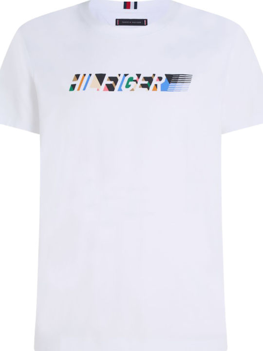 Tommy Hilfiger T-shirt Bărbătesc cu Mânecă Scurtă White