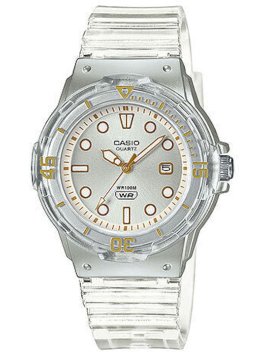 Casio Women's Watch with Transparent Rubber Strap