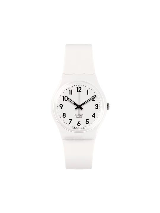 Swatch Soft Watch with White Rubber Strap