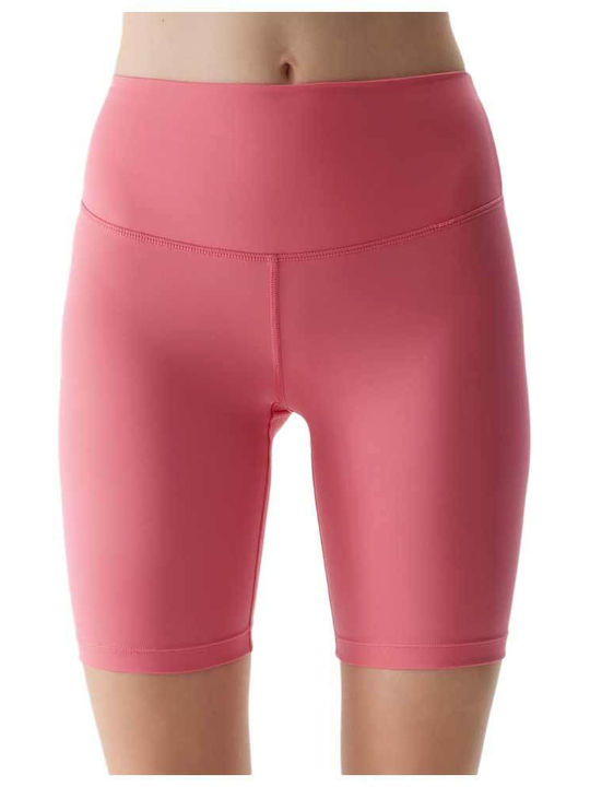 4F Frauen Fahrrad Leggings Hochgeschnitten Rosa