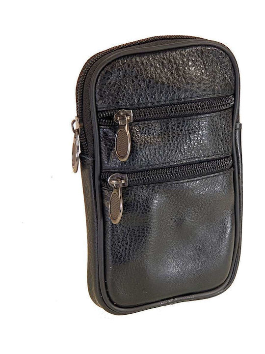 Leder Herrentasche Schulter / Crossbody Schwarz
