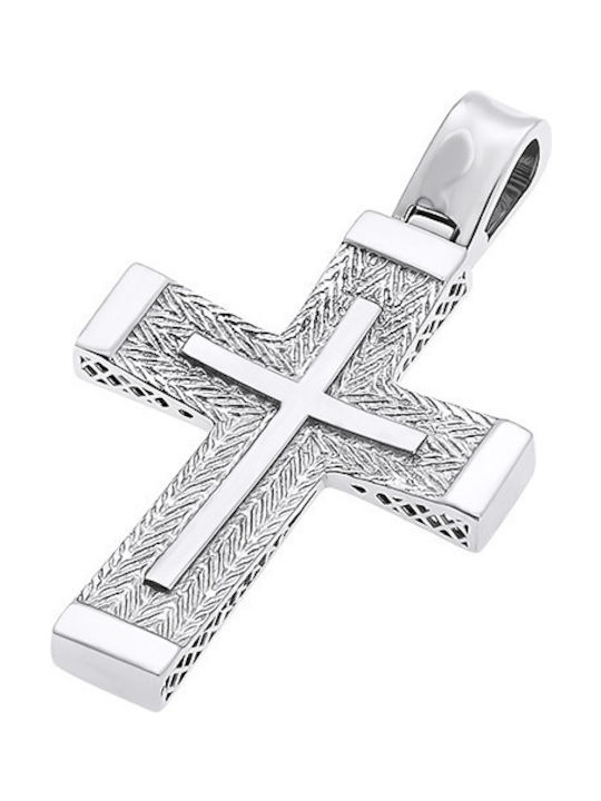 Iris Jewerly Men's White Gold Cross 14K